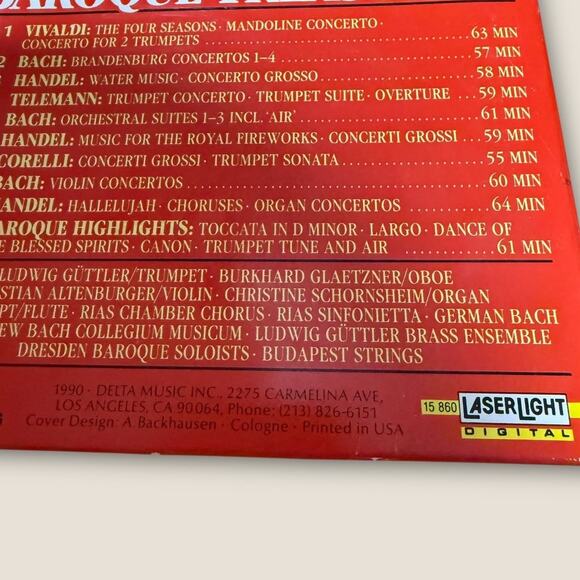 Baroque Treasuries 10 CD Set 1990 Classical Music Laserlight Digital Partly New - Picture 6 of 11